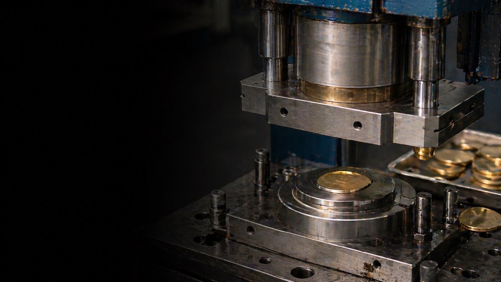 Metal stamping process for custom coins and badges